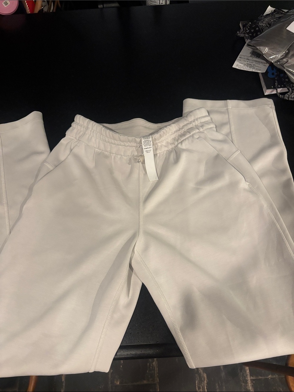 lululemon soft stream athletica Cream Drawstring Waist Pants